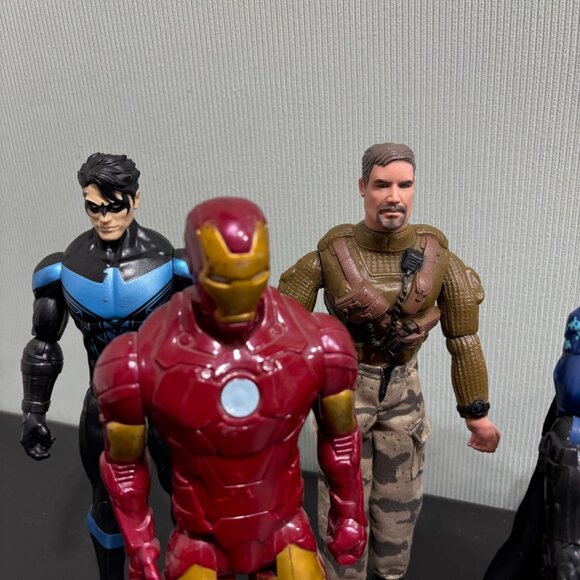 7pc12" Marvel / DC Superhero Lot Iron Man Captain A, Batman, Venom, Batgirl - Picture 3 of 11